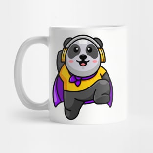 Cute super panda with headphones Mug